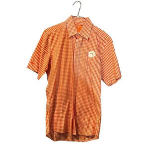 Antigua‎ Clemson Tigers Short Sleeve Button Down Shirt Size Small